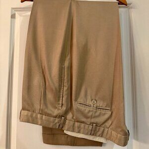 Polo Ralph Lauren Dress Slacks Men’s 42 x 30 Tan Pleated Front Cuffed Hem